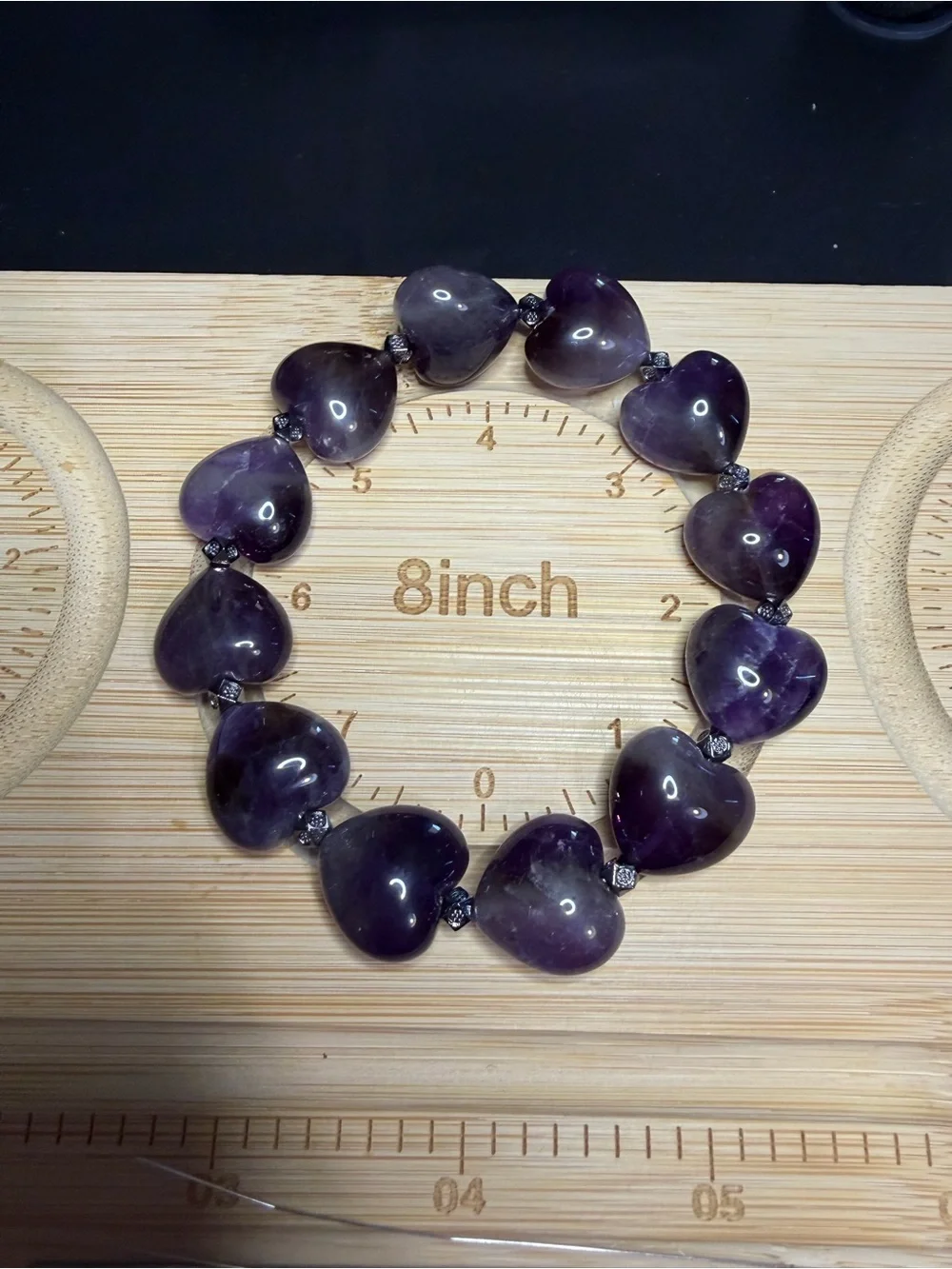 💜 Natural Amethyst Heart Bracelet & Earring Set 💜